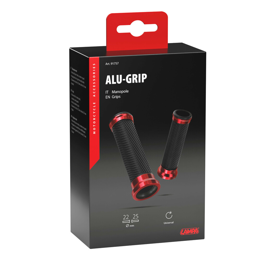 ΧΕΡΟΥΛΙΑ MOTO ALU GRIP ΜΑΥΡΟ/ΚΟΚΚΙΝΟ ΧΡΩΜΑ 22mm+25mm 12cm LAMPA - 2 τεμ. ΧΕΡΟΥΛΙΑ MOTO ALU GRIP ΜΑΥΡΟ/ΚΟΚΚΙΝΟ ΧΡΩΜΑ 22mm+25mm 12cm LAMPA - 2 τεμ.