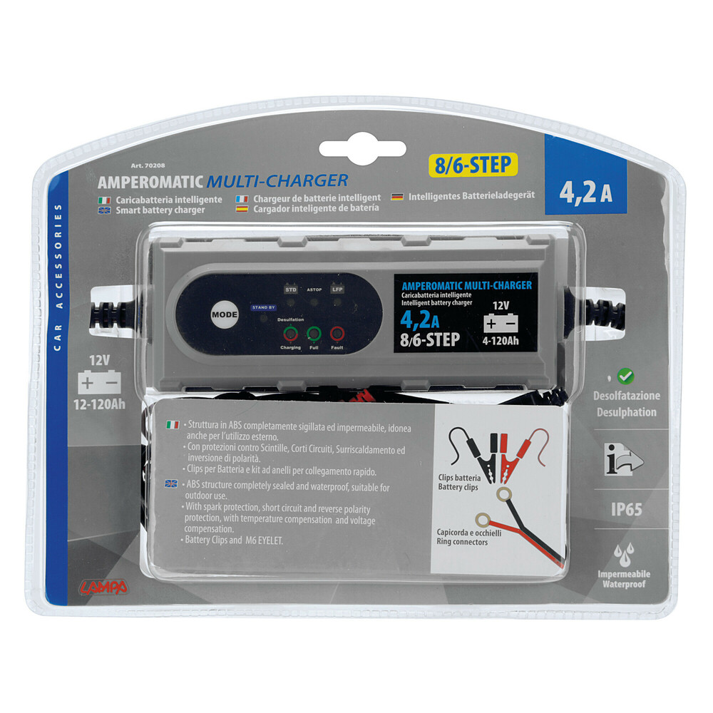 ΦΟΡΤΙΣΤΗΣ ΜΠΑΤΑΡΙΑΣ AMPEROMATIC MULTI-CHARGER 12V 4,2A 4>120Ah STD-SMF-EFB-AGM-START & STOP ΦΟΡΤΙΣΤΗΣ ΜΠΑΤΑΡΙΑΣ AMPEROMATIC MULTI-CHARGER 12V 4,2A 4>120Ah STD-SMF-EFB-AGM-START & STOP