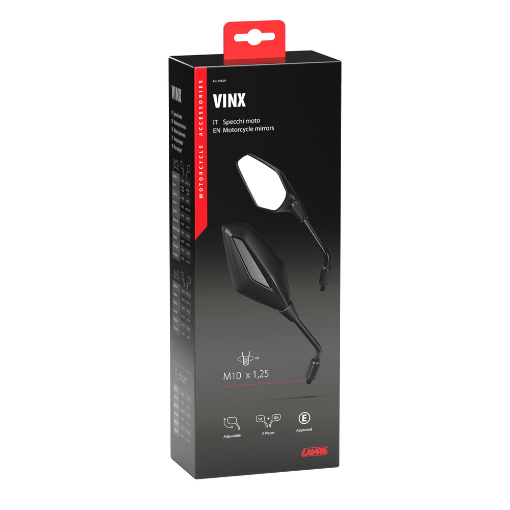 ΚΑΘΡΕΠΤΕΣ MOTO VINX M10x1,25 DX+SX ΣΕ ΜΑΥΡΟ ΧΡΩΜΑ LAMPA - 2 ΤΕΜ. ΚΑΘΡΕΠΤΕΣ MOTO VINX M10x1,25 DX+SX ΣΕ ΜΑΥΡΟ ΧΡΩΜΑ LAMPA - 2 ΤΕΜ.