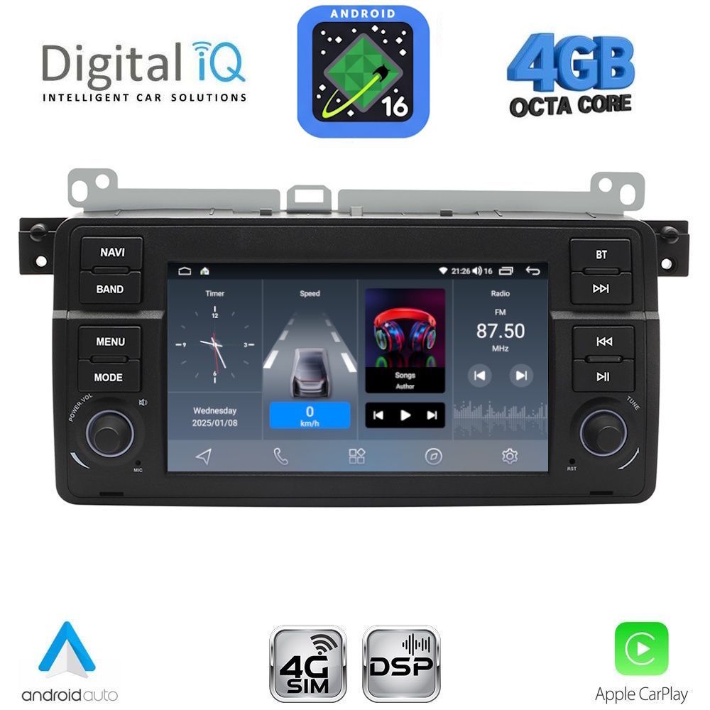 DIGITAL IQ BLG 452_CPA (7" DECK) MULTIMEDIA SYSTEM for BMW S.3 (E46) mod. 1998-2005 DIGITAL IQ BLG 452_CPA (7" DECK) MULTIMEDIA SYSTEM for BMW S.3 (E46) mod. 1998-2005