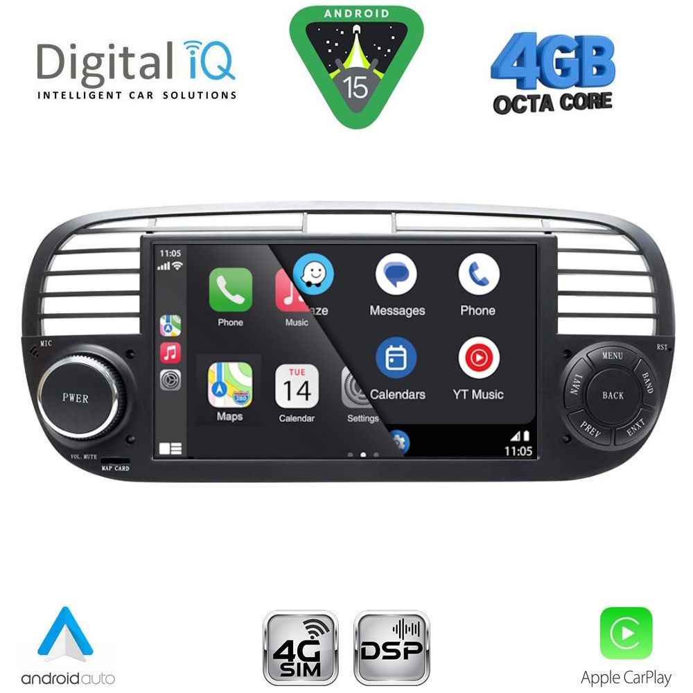 DIGITAL IQ BLG 465BL_CPA (7" DECK) MULTIMEDIA SYSTEM for FIAT 500 mod. 2007-2015 (BLACK) DIGITAL IQ BLG 465BL_CPA (7" DECK) MULTIMEDIA SYSTEM for FIAT 500 mod. 2007-2015 (BLACK)
