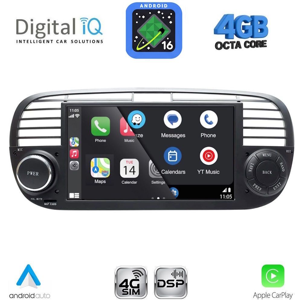 DIGITAL IQ BLG 465BL_CPA (7" DECK) MULTIMEDIA SYSTEM for FIAT 500 mod. 2007-2015 (BLACK) DIGITAL IQ BLG 465BL_CPA (7" DECK) MULTIMEDIA SYSTEM for FIAT 500 mod. 2007-2015 (BLACK)