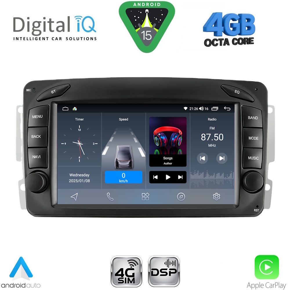 DIGITAL IQ BLG 471_CPA (7" DECK) MULTIMEDIA SYSTEM for MERCEDES C (W203) - CLK (W209) mod. 1999-2004 DIGITAL IQ BLG 471_CPA (7" DECK) MULTIMEDIA SYSTEM for MERCEDES C (W203) - CLK (W209) mod. 1999-2004