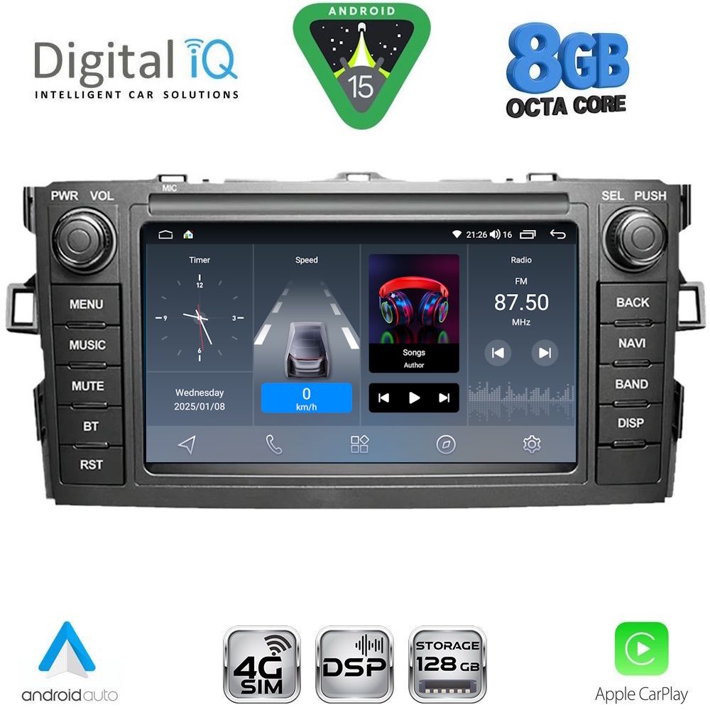 DIGITAL IQ BLM 728_CPA (7" DECK) MULTIMEDIA OEM for TOYOTA AURIS mod. 2007-2012 DIGITAL IQ BLM 728_CPA (7" DECK) MULTIMEDIA OEM for TOYOTA AURIS mod. 2007-2012