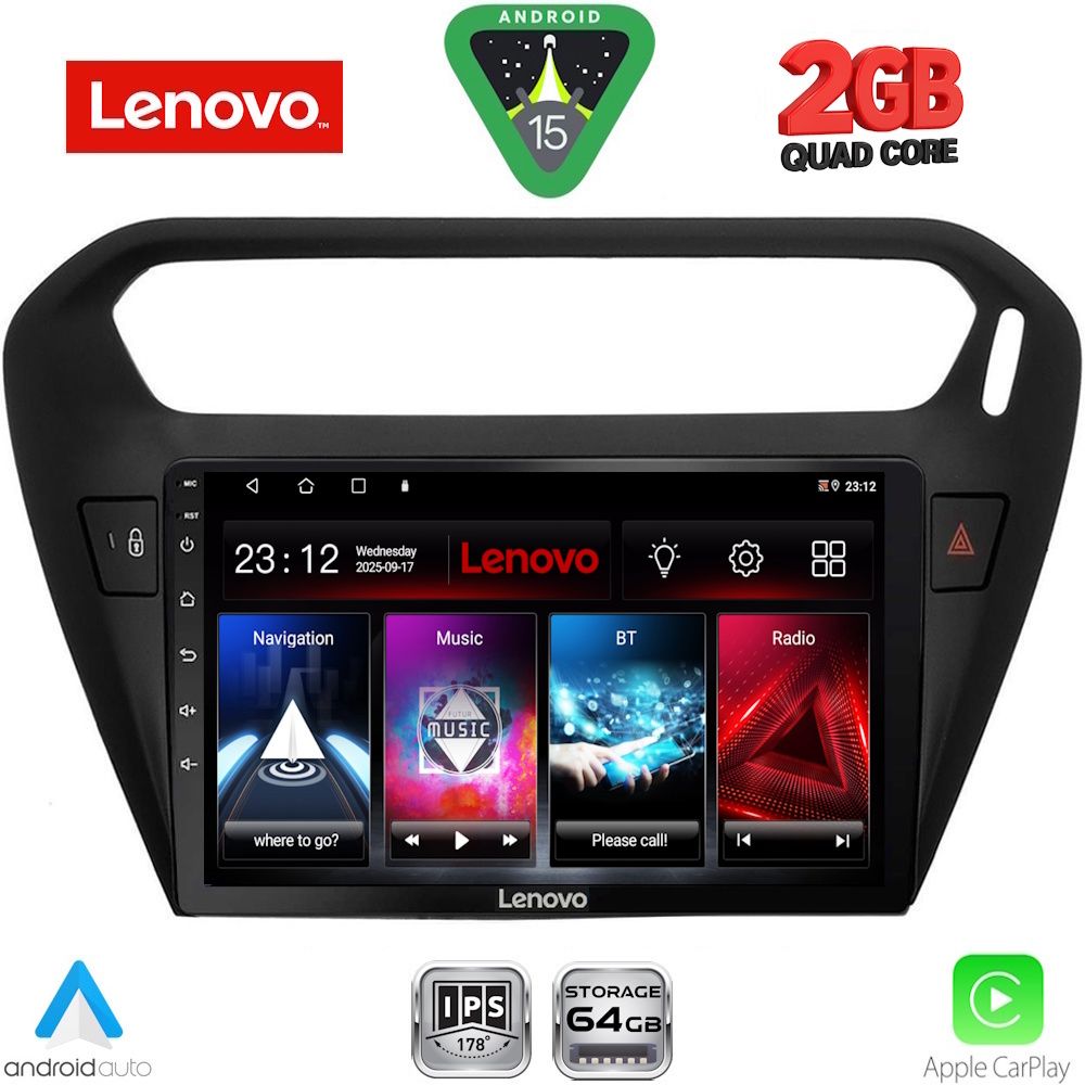 LENOVO LVD 2511BL_CPA (9inc) MULTIMEDIA TABLET for CITROEN ELYSEE – PEUGEOT 301 mod. 2013-2026 (BLACK) LENOVO LVD 2511BL_CPA (9inc) MULTIMEDIA TABLET for CITROEN ELYSEE – PEUGEOT 301 mod. 2013-2026 (BLACK)