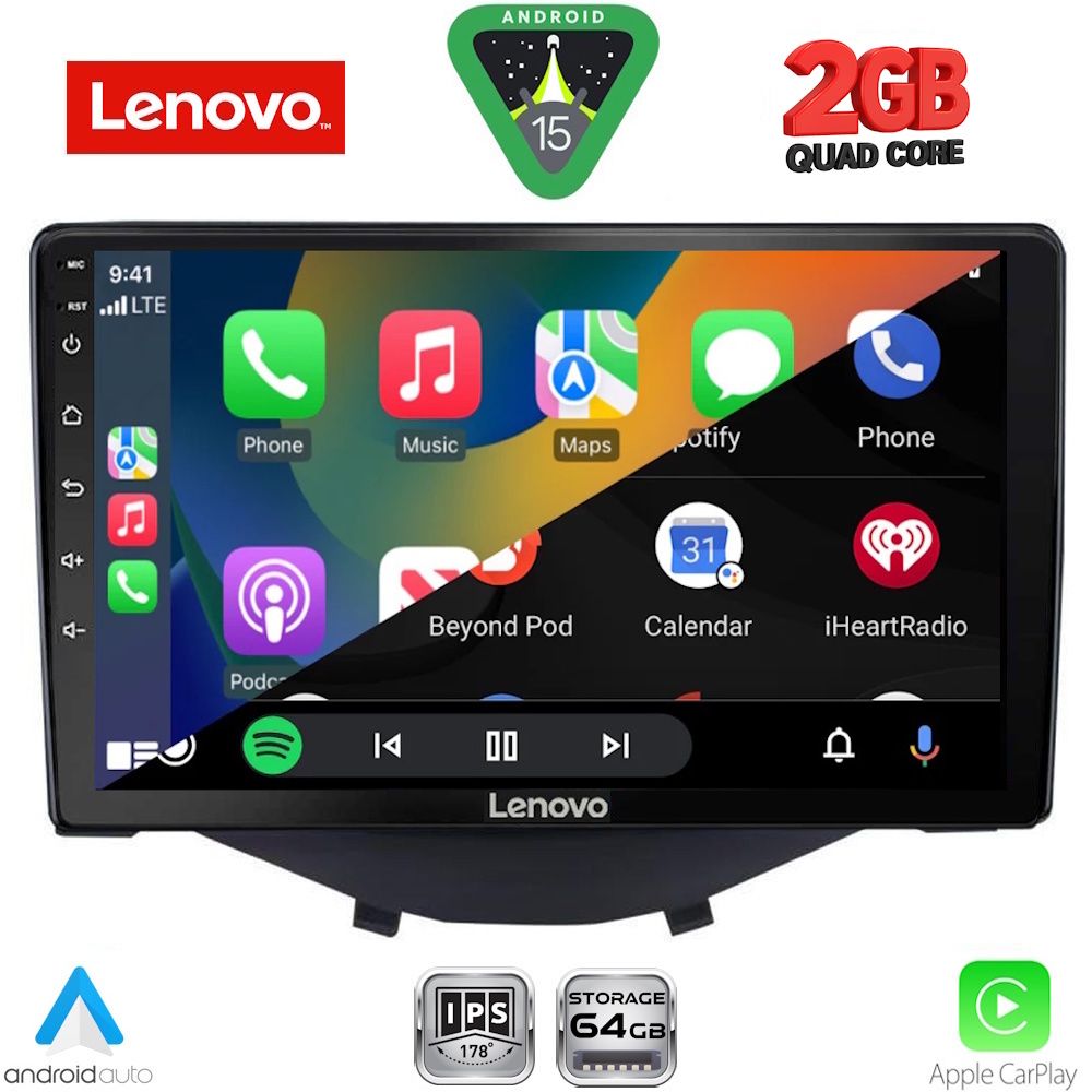 LENOVO LVD 2715_CPA CLIMA-A/C (9inc) MULTIMEDIA TABLET for CITROEN C1-PEUGEOT 108-TOYOTA AYGO mod. 2014-2022 LENOVO LVD 2715_CPA CLIMA-A/C (9inc) MULTIMEDIA TABLET for CITROEN C1-PEUGEOT 108-TOYOTA AYGO mod. 2014-2022