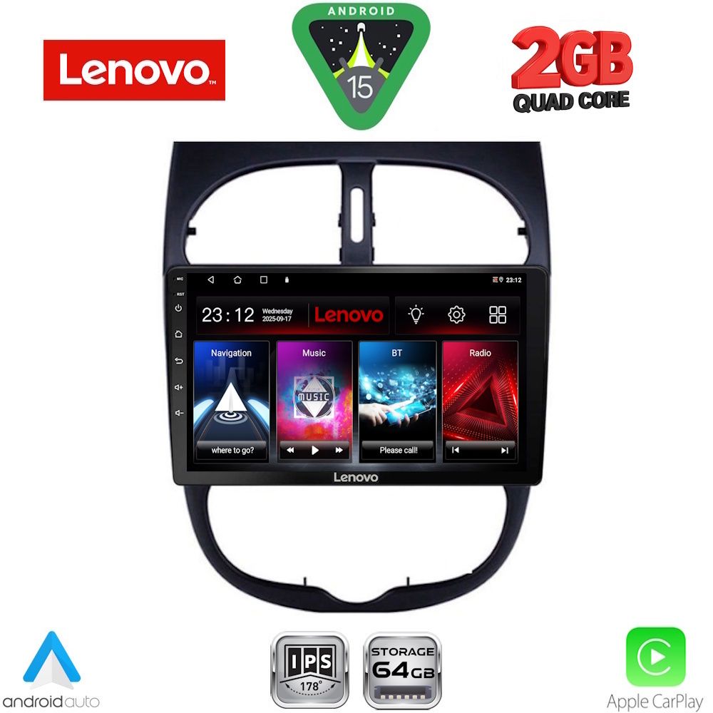 LENOVO LVD 2506_CPA (9inc) MULTIMEDIA TABLET for PEUGEOT 206 mod. 1998-2006 LENOVO LVD 2506_CPA (9inc) MULTIMEDIA TABLET for PEUGEOT 206 mod. 1998-2006