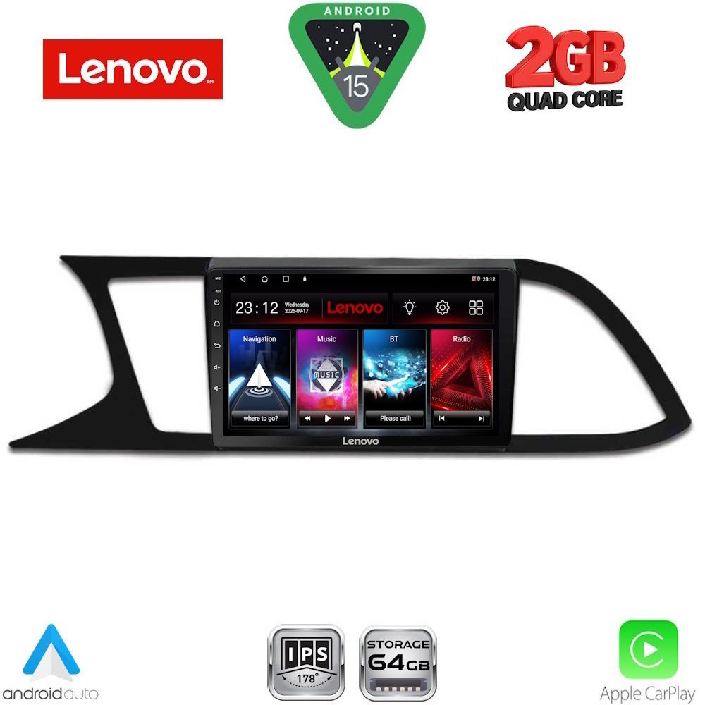 LENOVO LVD 2575_CPA (9inc) MULTIMEDIA TABLET for SEAT LEON mod. 2012-2021 LENOVO LVD 2575_CPA (9inc) MULTIMEDIA TABLET for SEAT LEON mod. 2012-2021