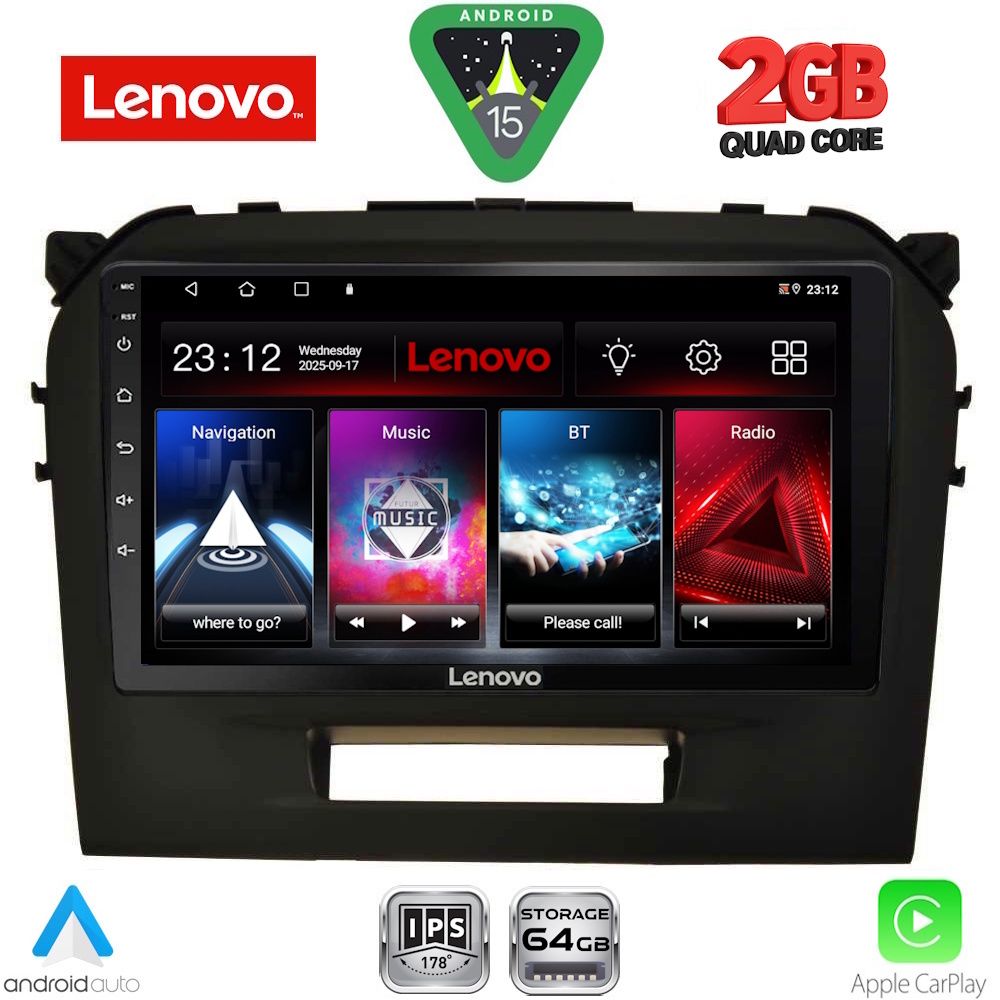 LENOVO LVD 2697BL_CPA (9inc) MULTIMEDIA TABLET for SUZUKI VITARA mod. 2016-2025 (BLACK) LENOVO LVD 2697BL_CPA (9inc) MULTIMEDIA TABLET for SUZUKI VITARA mod. 2016-2025 (BLACK)