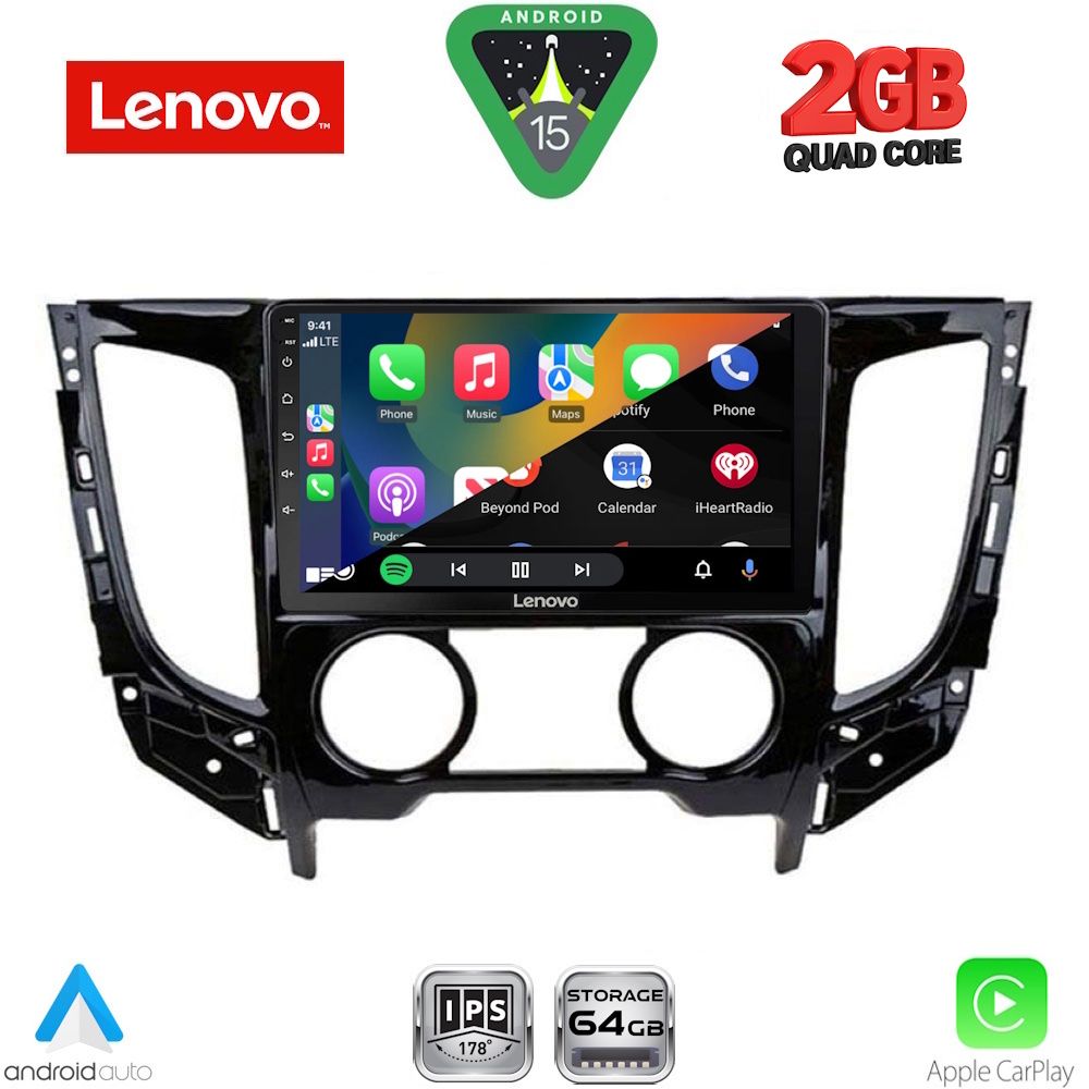 LENOVO LVD 2437_CPA A/C (9inc) MULTIMEDIA TABLET for MITSUBISHI L200 mod. 2015-2019 with A/C LENOVO LVD 2437_CPA A/C (9inc) MULTIMEDIA TABLET for MITSUBISHI L200 mod. 2015-2019 with A/C