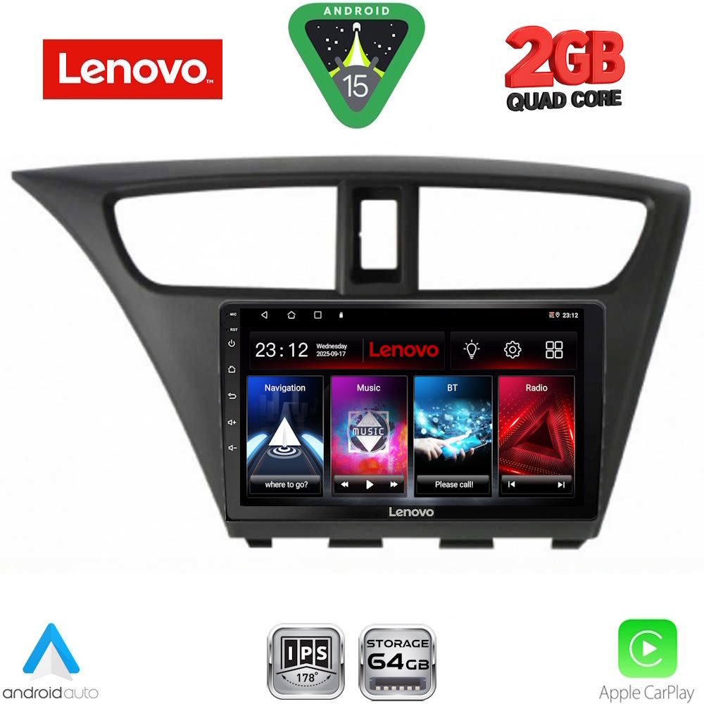 LENOVO LVD 2190_CPA (9inc) MULTIMEDIA TABLET for HONDA CIVIC mod. 2012-2016 LENOVO LVD 2190_CPA (9inc) MULTIMEDIA TABLET for HONDA CIVIC mod. 2012-2016
