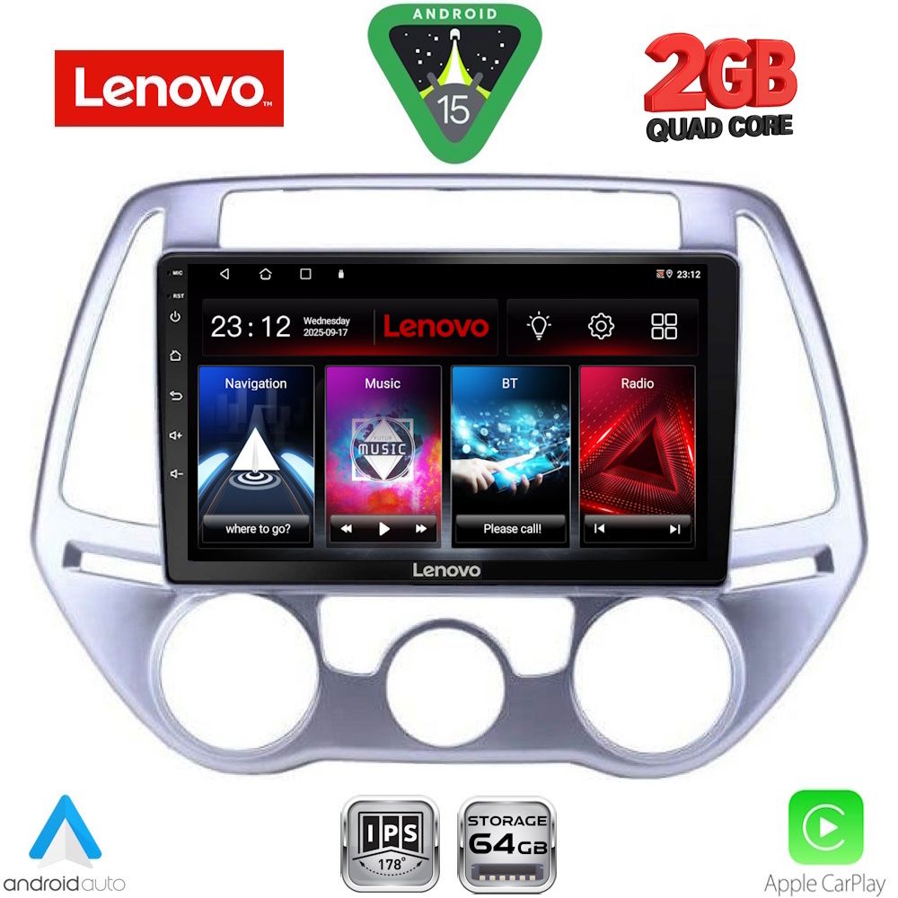 LENOVO LVD 2227_CPA A/C (9inc) MULTIMEDIA TABLET for HYUNDAI i20 mod. 2008-2012 LENOVO LVD 2227_CPA A/C (9inc) MULTIMEDIA TABLET for HYUNDAI i20 mod. 2008-2012