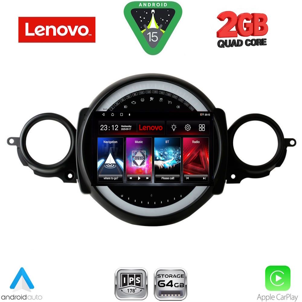 LENOVO LVD 2064_CPA (9inc) MULTIMEDIA TABLET for MINI COOPER (R56-R57) mod. 2006-2014 - CLUBMAN (R55) mod. 2007-2014 LENOVO LVD 2064_CPA (9inc) MULTIMEDIA TABLET for MINI COOPER (R56-R57) mod. 2006-2014 - CLUBMAN (R55) mod. 2007-2014