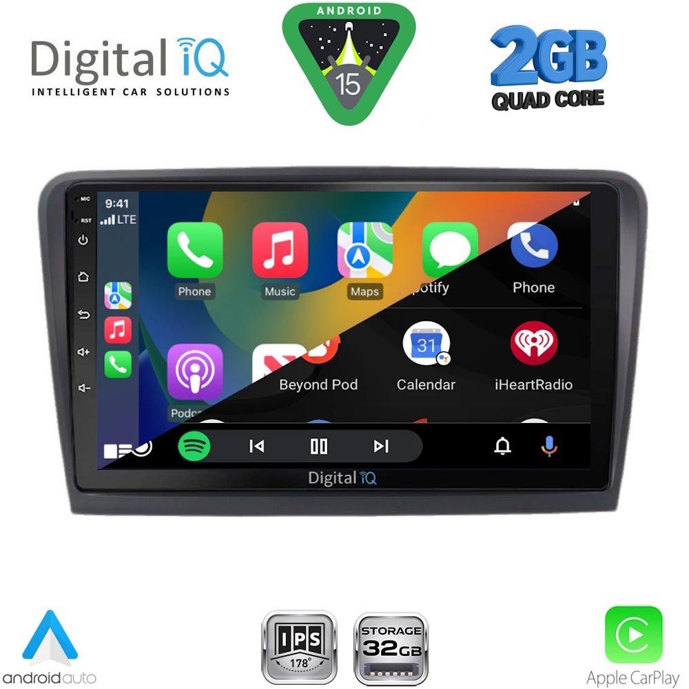 DIGITAL IQ RSD 1601_CPA (9inc) MULTIMEDIA TABLET for SKODA RAPID mod. 2012-2023 DIGITAL IQ RSD 1601_CPA (9inc) MULTIMEDIA TABLET for SKODA RAPID mod. 2012-2023