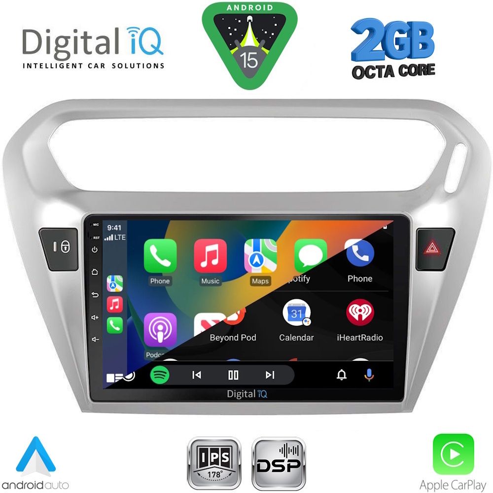 DIGITAL IQ RSF 4511SL_CPA (9inc) MULTIMEDIA TABLET for CITROEN ELYSEE – PEUGEOT 301 mod. 2013-2026 (SILVER) DIGITAL IQ RSF 4511SL_CPA (9inc) MULTIMEDIA TABLET for CITROEN ELYSEE – PEUGEOT 301 mod. 2013-2026 (SILVER)