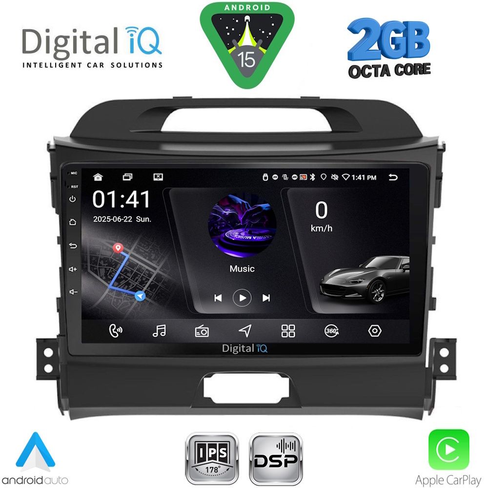 DIGITAL IQ RSF 4325_CPA (9inc) MULTIMEDIA TABLET for KIA SPORTAGE mod. 2010-2015 DIGITAL IQ RSF 4325_CPA (9inc) MULTIMEDIA TABLET for KIA SPORTAGE mod. 2010-2015