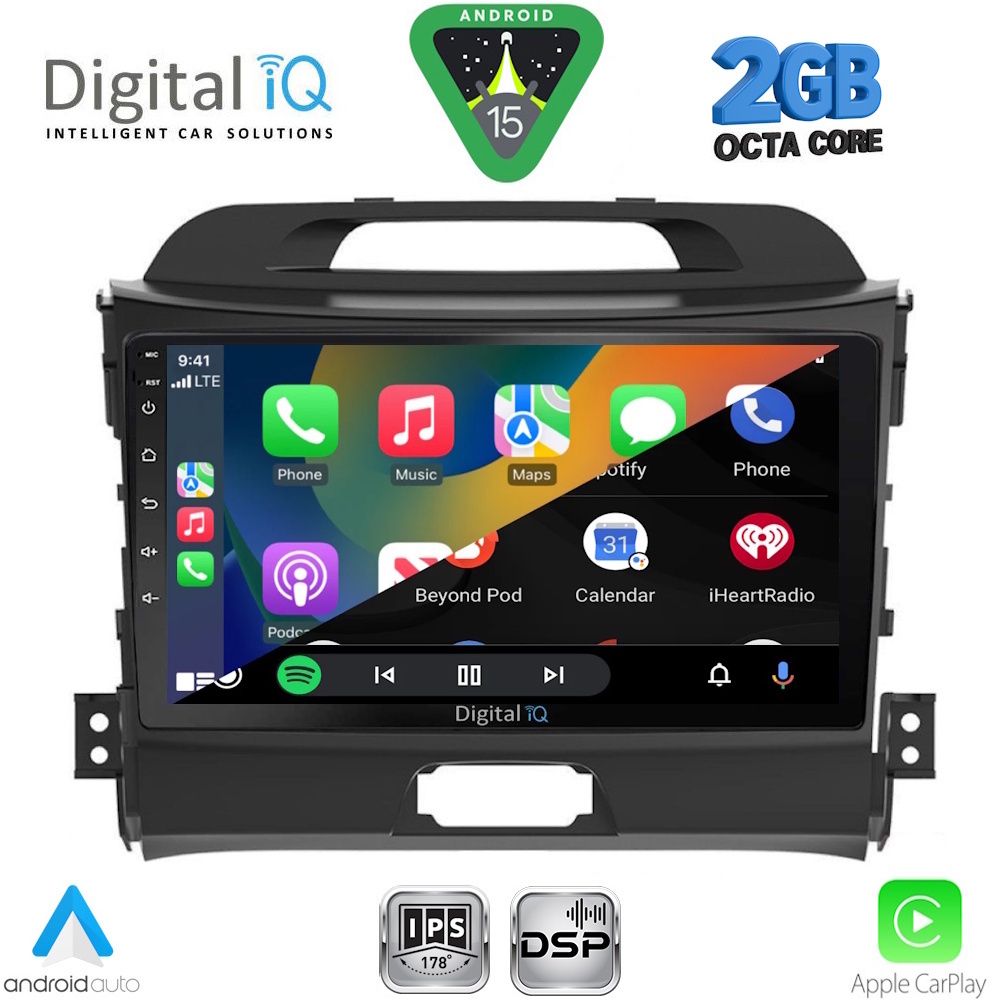 DIGITAL IQ RSF 4325_CPA (9inc) MULTIMEDIA TABLET for KIA SPORTAGE mod. 2010-2015 DIGITAL IQ RSF 4325_CPA (9inc) MULTIMEDIA TABLET for KIA SPORTAGE mod. 2010-2015