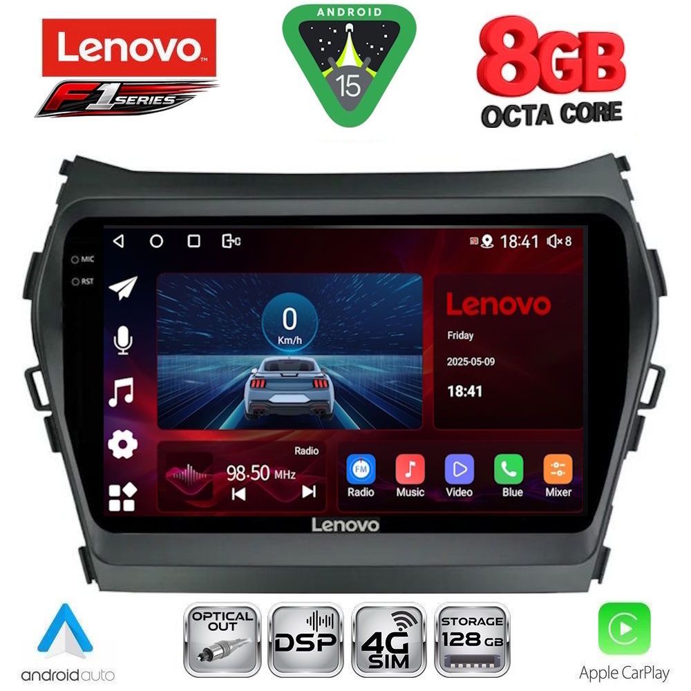 LENOVO SSR 10238_CPA (9inc) MULTIMEDIA TABLET for HYUNDAI IX45 - SANTA FE mod. 2013-2017 LENOVO SSR 10238_CPA (9inc) MULTIMEDIA TABLET for HYUNDAI IX45 - SANTA FE mod. 2013-2017