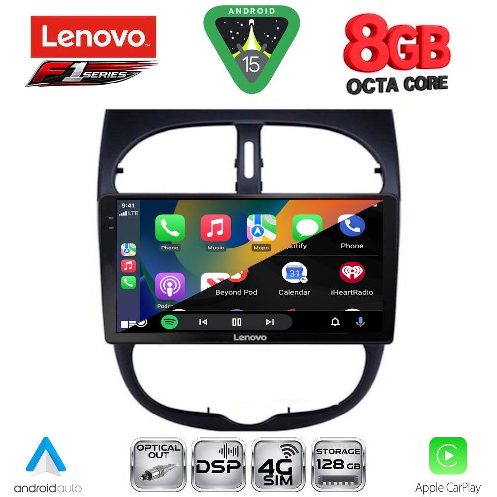 LENOVO SSR 10506_CPA (9inc) MULTIMEDIA TABLET for PEUGEOT 206 mod. 1998-2006 LENOVO SSR 10506_CPA (9inc) MULTIMEDIA TABLET for PEUGEOT 206 mod. 1998-2006