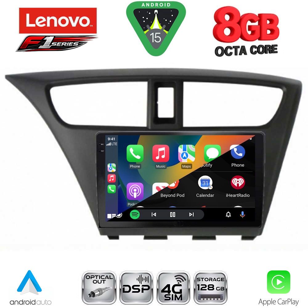LENOVO SSR 10190_CPA (9inc) MULTIMEDIA TABLET for HONDA CIVIC mod. 2012-2016 LENOVO SSR 10190_CPA (9inc) MULTIMEDIA TABLET for HONDA CIVIC mod. 2012-2016