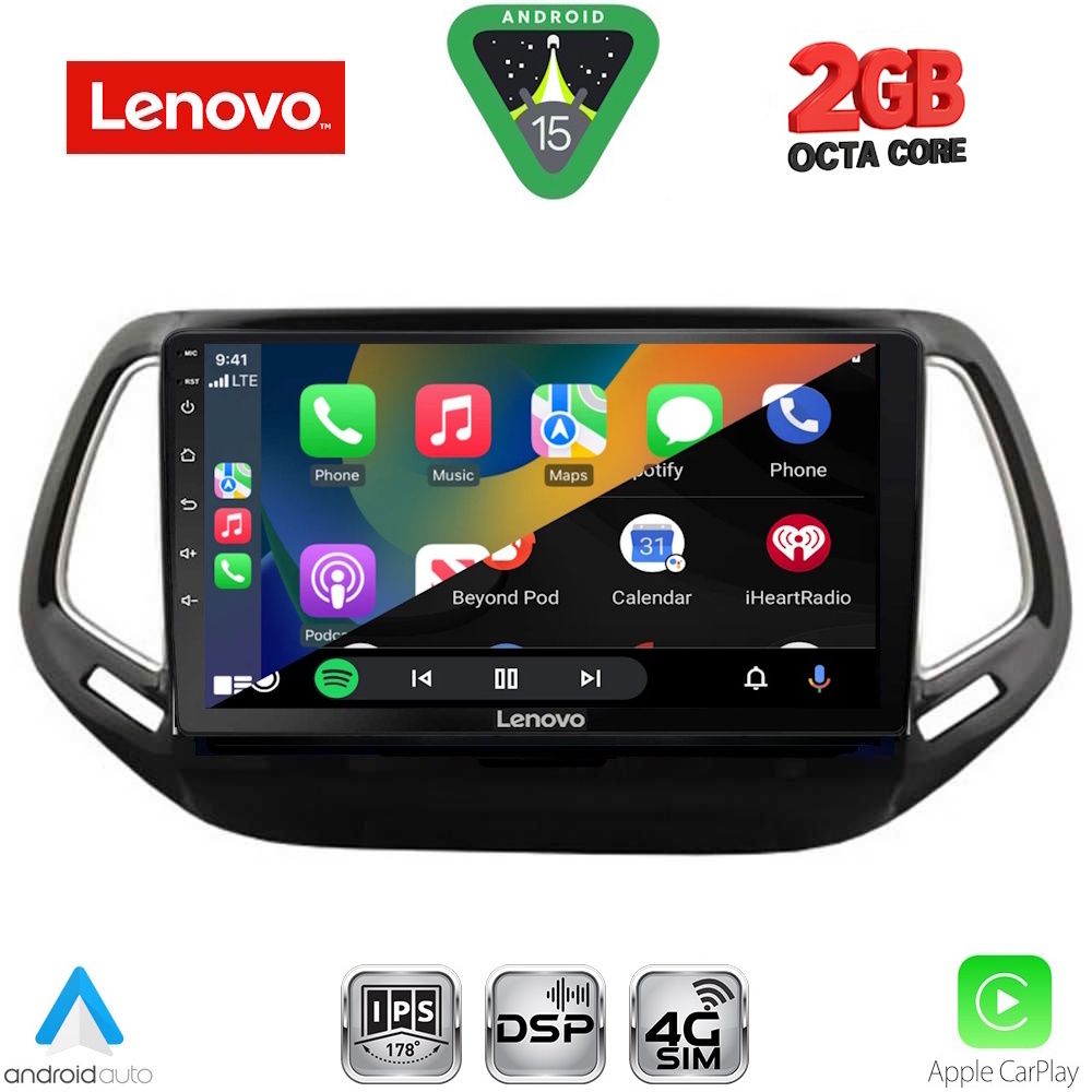 LENOVO LVF 5278_CPA (10inc) MULTIMEDIA TABLET for JEEP COMPASS mod. 2016-2021 LENOVO LVF 5278_CPA (10inc) MULTIMEDIA TABLET for JEEP COMPASS mod. 2016-2021