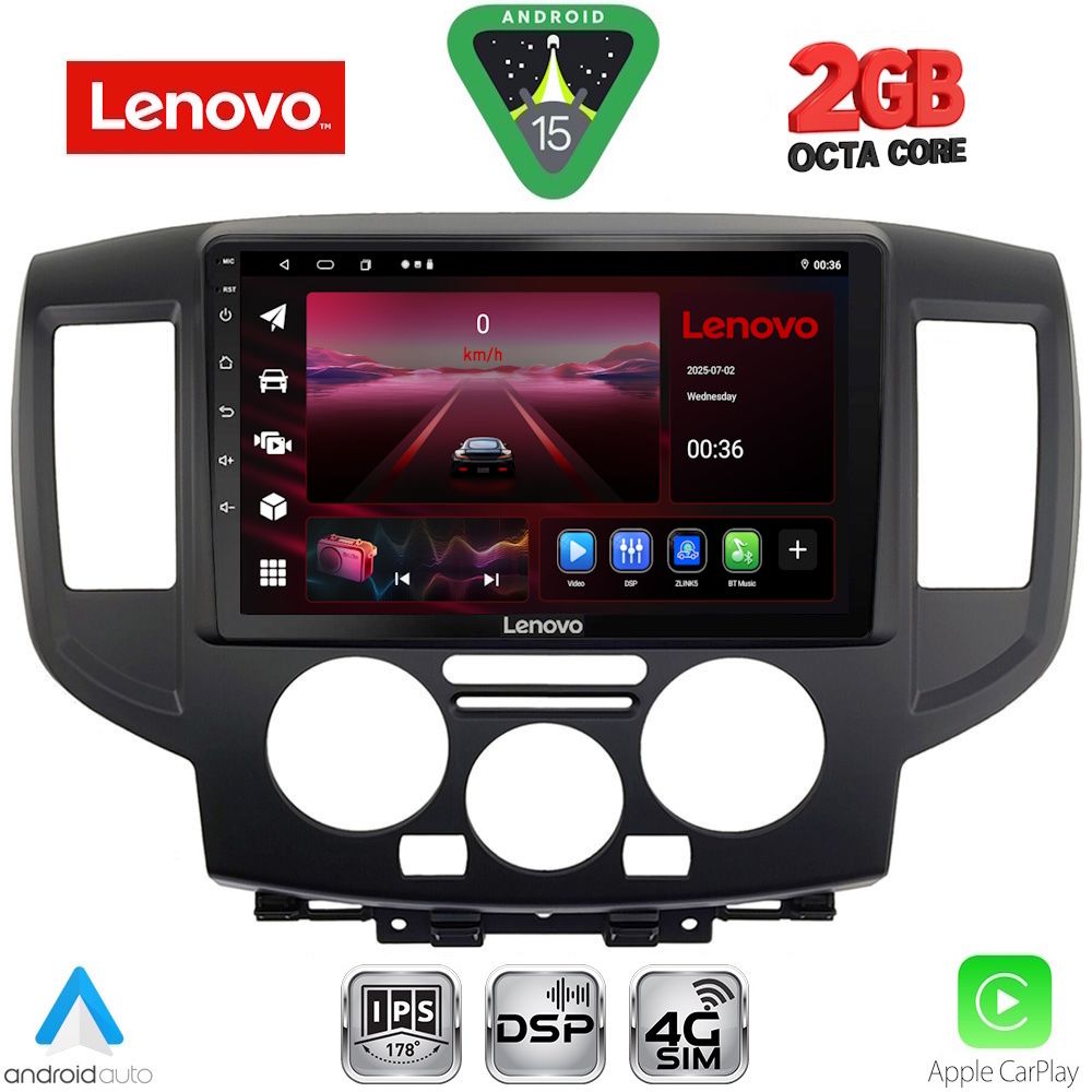 LENOVO LVF 5458BL_CPA (9inc) MULTIMEDIA TABLET for NISSAN NV 200 mod. 2009-2020 (BLACK) LENOVO LVF 5458BL_CPA (9inc) MULTIMEDIA TABLET for NISSAN NV 200 mod. 2009-2020 (BLACK)