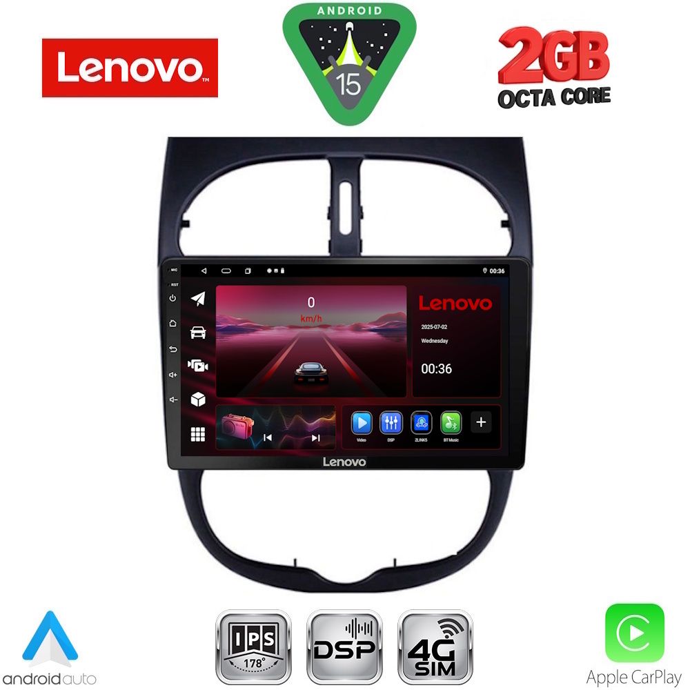 LENOVO LVF 5506_CPA (9inc) MULTIMEDIA TABLET for PEUGEOT 206 mod. 1998-2006 LENOVO LVF 5506_CPA (9inc) MULTIMEDIA TABLET for PEUGEOT 206 mod. 1998-2006