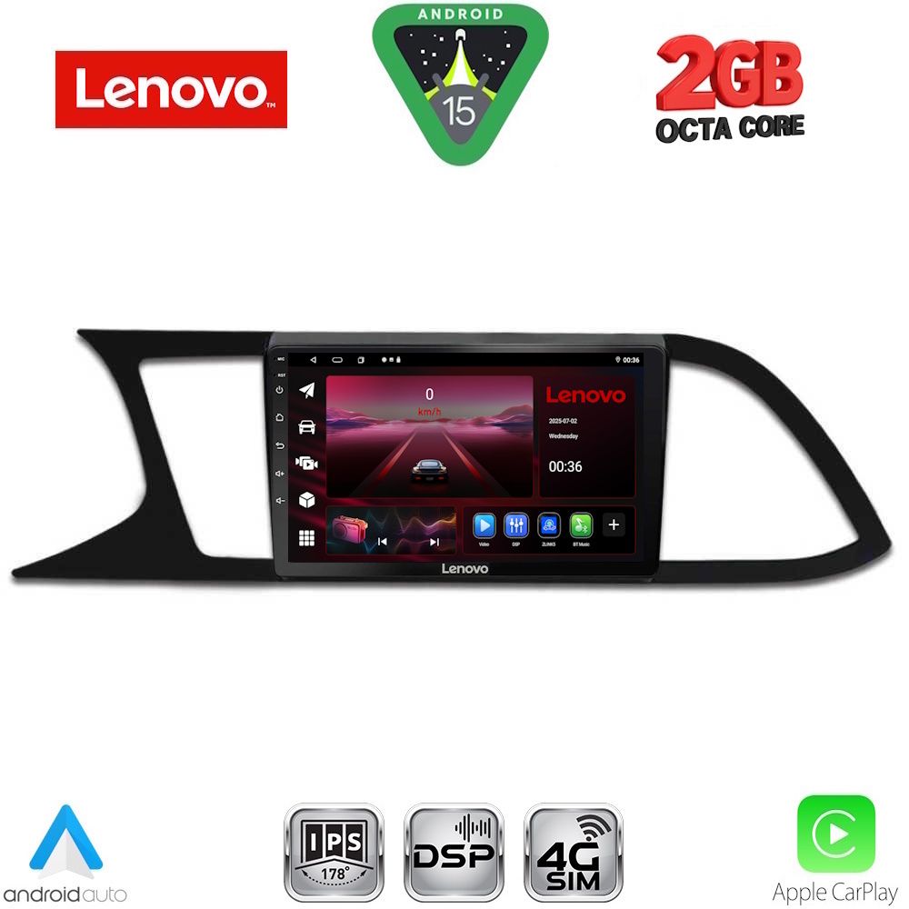 LENOVO LVF 5575_CPA (9inc) MULTIMEDIA TABLET for SEAT LEON mod. 2012-2021 LENOVO LVF 5575_CPA (9inc) MULTIMEDIA TABLET for SEAT LEON mod. 2012-2021