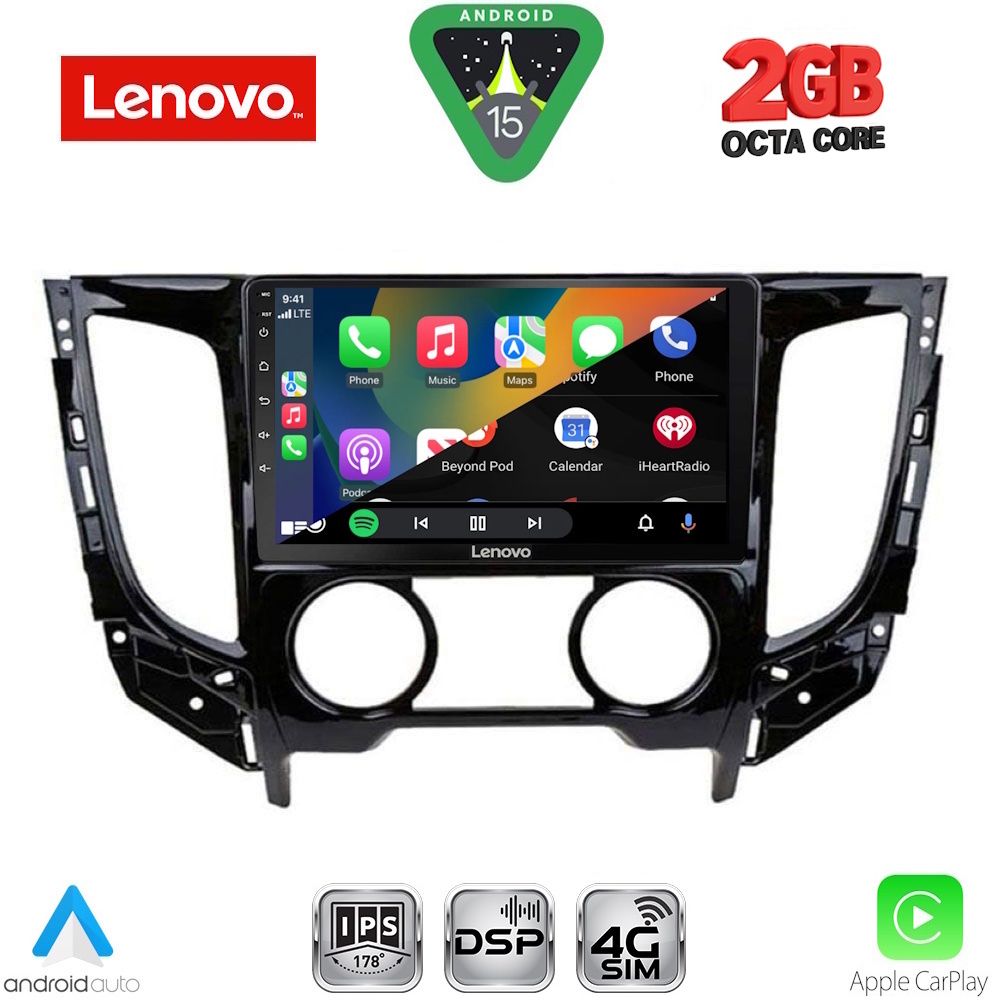 LENOVO LVF 5437_CPA A/C (9inc) MULTIMEDIA TABLET for MITSUBISHI L200 mod. 2015-2019 with A/C LENOVO LVF 5437_CPA A/C (9inc) MULTIMEDIA TABLET for MITSUBISHI L200 mod. 2015-2019 with A/C