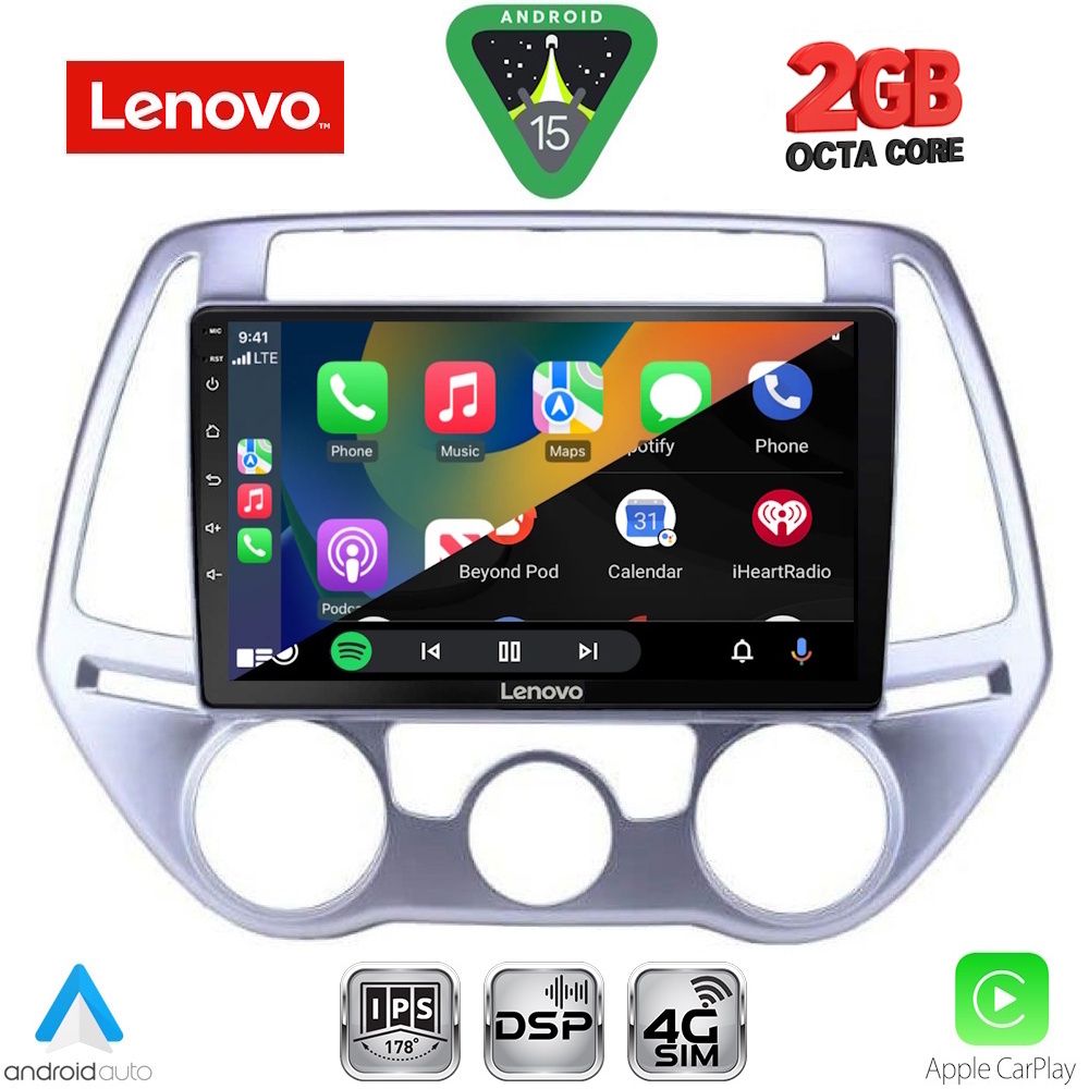 LENOVO LVF 5227_CPA A/C (9inc) MULTIMEDIA TABLET for HYUNDAI i20 mod. 2008-2012 LENOVO LVF 5227_CPA A/C (9inc) MULTIMEDIA TABLET for HYUNDAI i20 mod. 2008-2012