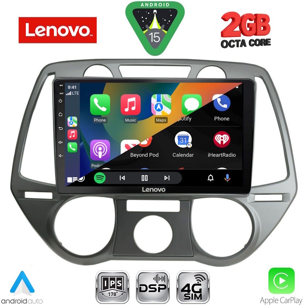LENOVO LVF 5228_CPA A/C (9inc) MULTIMEDIA TABLET for HYUNDAI i20 mod. 2008-2012 LENOVO LVF 5228_CPA A/C (9inc) MULTIMEDIA TABLET for HYUNDAI i20 mod. 2008-2012