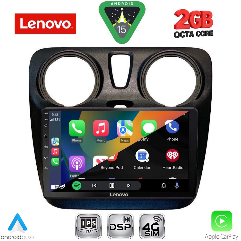 LENOVO LVF 5112_CPA (9inc) MULTIMEDIA TABLET for DACIA DOKKER 2012-2022 LENOVO LVF 5112_CPA (9inc) MULTIMEDIA TABLET for DACIA DOKKER 2012-2022