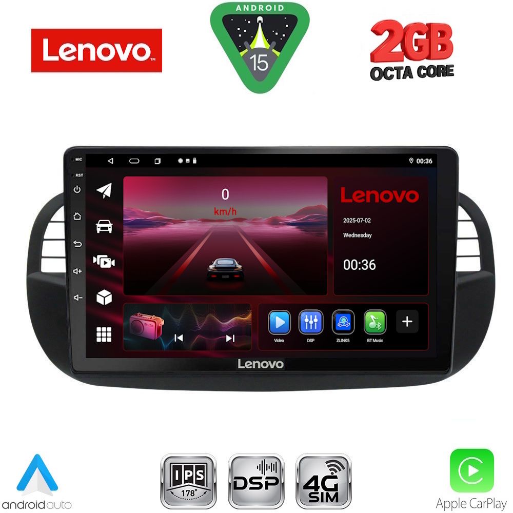 LENOVO LVF 5130BL_CPA (9inc) MULTIMEDIA TABLET for FIAT 500 mod. 2007-2015 (BLACK) LENOVO LVF 5130BL_CPA (9inc) MULTIMEDIA TABLET for FIAT 500 mod. 2007-2015 (BLACK)