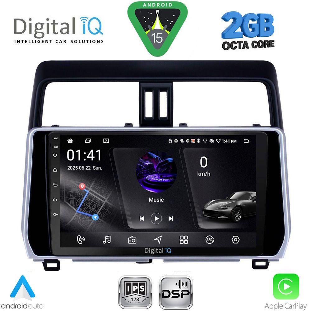 DIGITAL IQ RSF 4739_CPA (10inc) MULTIMEDIA TABLET for TOYOTA LAND CRUISER - PRADO mod. 2019-2023 DIGITAL IQ RSF 4739_CPA (10inc) MULTIMEDIA TABLET for TOYOTA LAND CRUISER - PRADO mod. 2019-2023