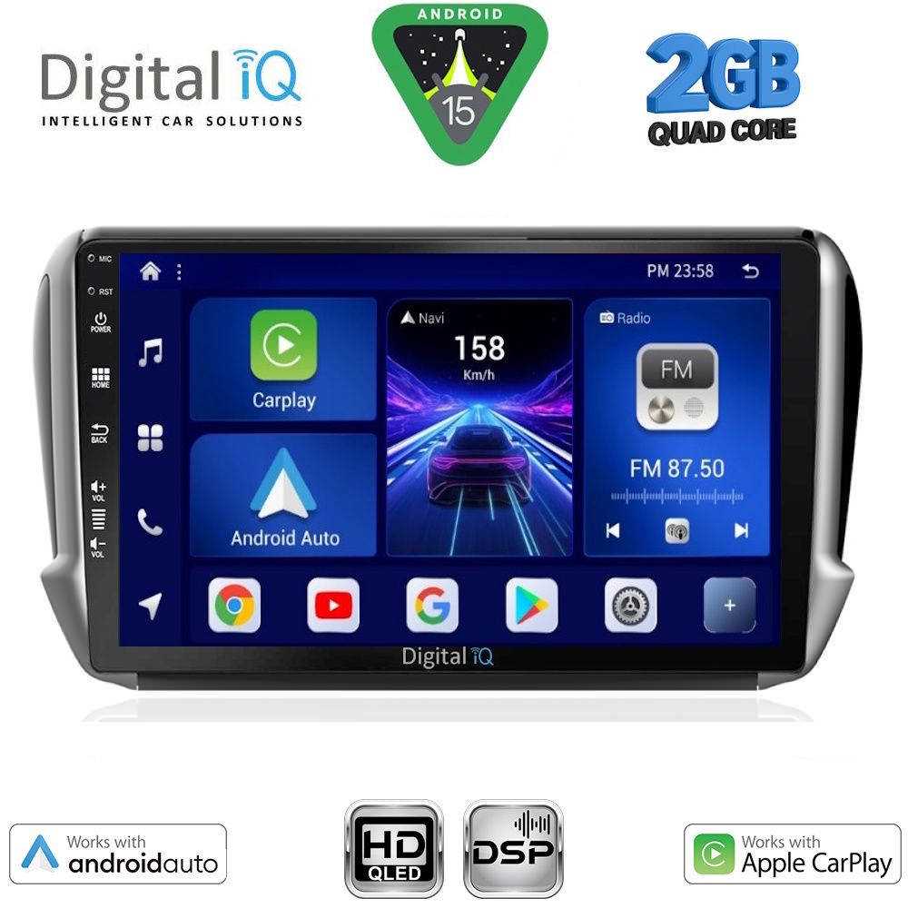 DIGITAL IQ BXC 3508_CPAA (10inc) MULTIMEDIA TABLET for PEUGEOT 208-2008 mod. 2012-2021 DIGITAL IQ BXC 3508_CPAA (10inc) MULTIMEDIA TABLET for PEUGEOT 208-2008 mod. 2012-2021