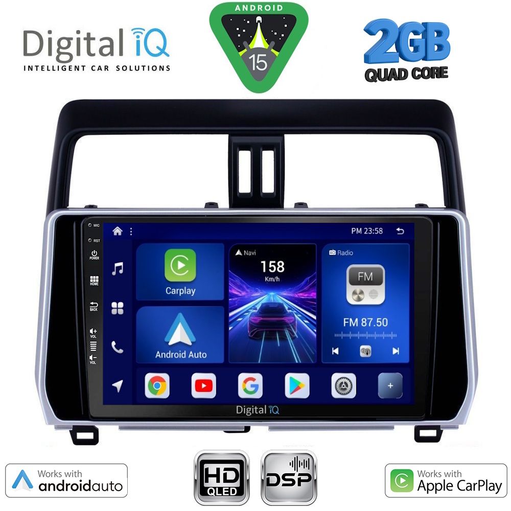 DIGITAL IQ BXC 3739_CPAA (10inc) MULTIMEDIA TABLET for TOYOTA LAND CRUISER - PRADO mod. 2019-2023 DIGITAL IQ BXC 3739_CPAA (10inc) MULTIMEDIA TABLET for TOYOTA LAND CRUISER - PRADO mod. 2019-2023