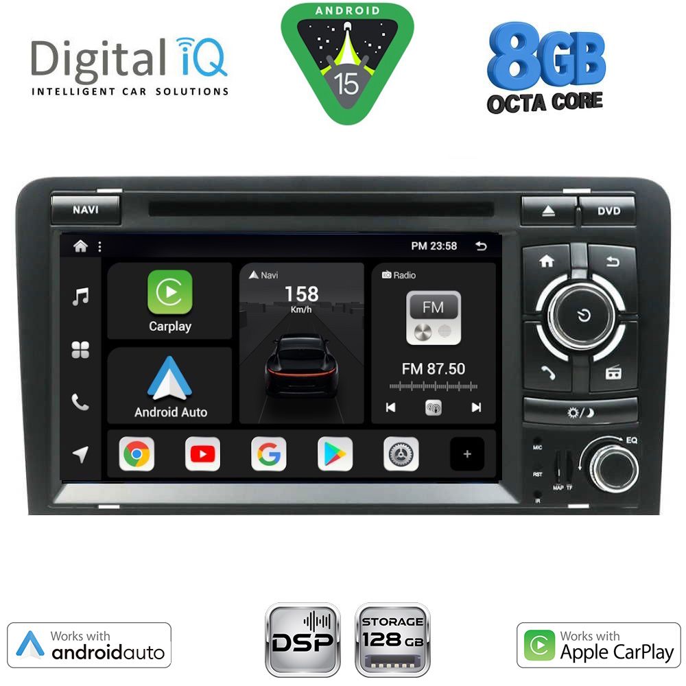 DIGITAL IQ BXF 749_CPAA (7'' DVD) MULTIMEDIA SYSTEM for AUDI A3 mod. 2003-2012 DIGITAL IQ BXF 749_CPAA (7'' DVD) MULTIMEDIA SYSTEM for AUDI A3 mod. 2003-2012
