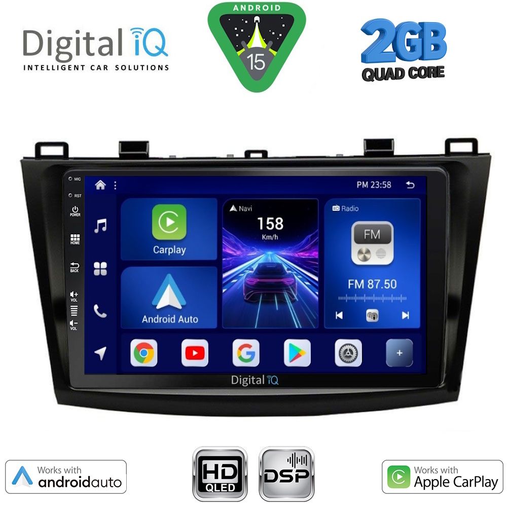DIGITAL IQ BXC 3366_CPAA (9inc) MULTIMEDIA TABLET for MAZDA 3 mod. 2009-2014 DIGITAL IQ BXC 3366_CPAA (9inc) MULTIMEDIA TABLET for MAZDA 3 mod. 2009-2014