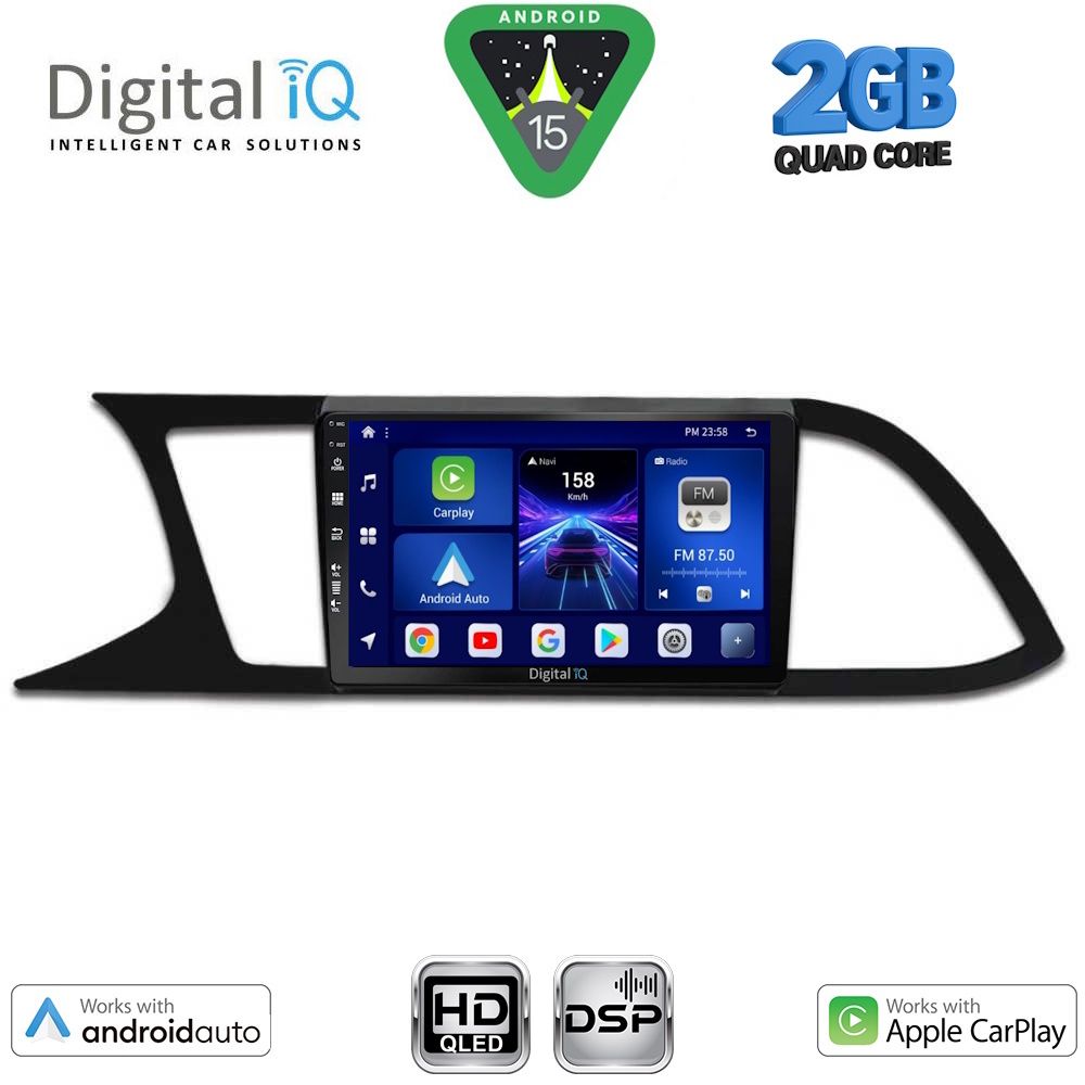 DIGITAL IQ BXC 3575_CPAA (9inc) MULTIMEDIA TABLET for SEAT LEON mod. 2012-2021 DIGITAL IQ BXC 3575_CPAA (9inc) MULTIMEDIA TABLET for SEAT LEON mod. 2012-2021