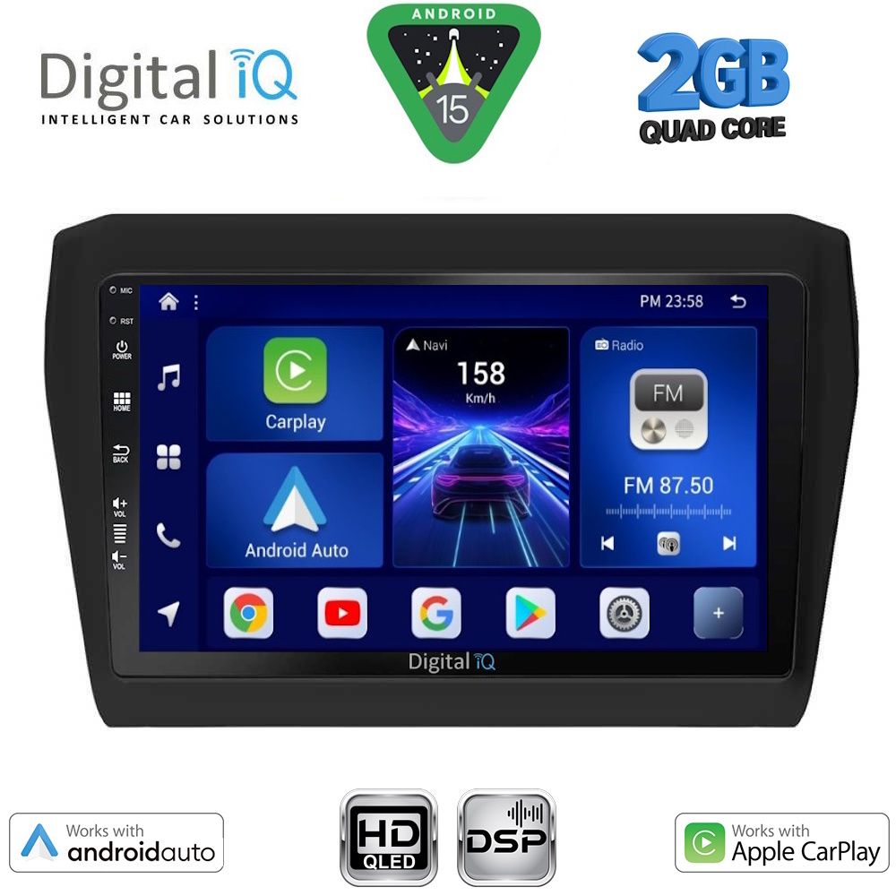 DIGITAL IQ BXC 3686_CPAA (9inc) MULTIMEDIA TABLET for SUZUKI SWIFT mod. 2017-2023 DIGITAL IQ BXC 3686_CPAA (9inc) MULTIMEDIA TABLET for SUZUKI SWIFT mod. 2017-2023