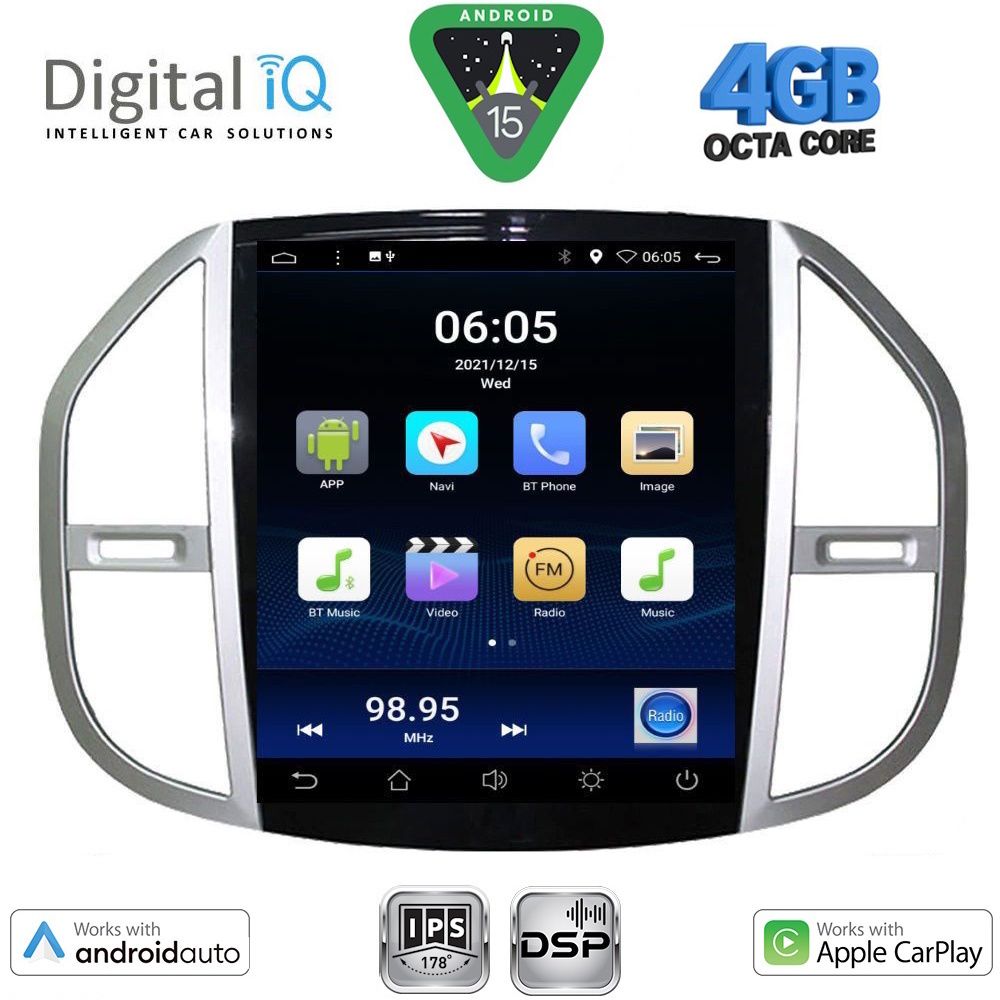 DIGITAL IQ BXF 6960_CPAA TESLA STYLE for MERCEDES VITO mod. 2015-2024 DIGITAL IQ BXF 6960_CPAA TESLA STYLE for MERCEDES VITO mod. 2015-2024