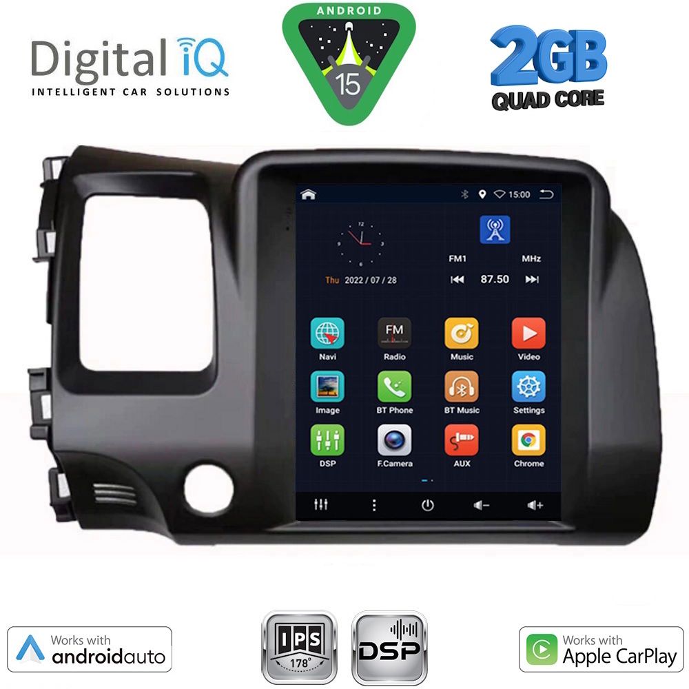 DIGITAL IQ BXC 3988_CPAA TESLA STYLE for HONDA CIVIC 4D mod. 2006-2012 DIGITAL IQ BXC 3988_CPAA TESLA STYLE for HONDA CIVIC 4D mod. 2006-2012
