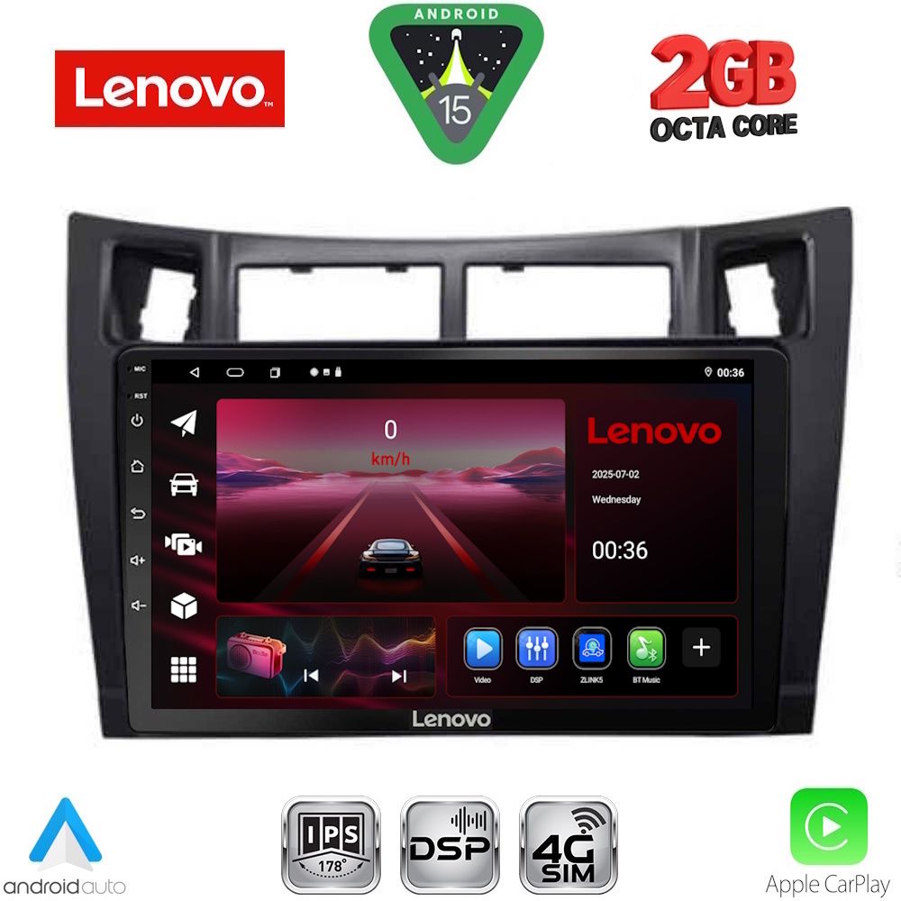 LENOVO LVF 5736BL_CPA (9inc) MULTIMEDIA TABLET for TOYOTA YARIS mod. 2006-2011 (BLACK) LENOVO LVF 5736BL_CPA (9inc) MULTIMEDIA TABLET for TOYOTA YARIS mod. 2006-2011 (BLACK)