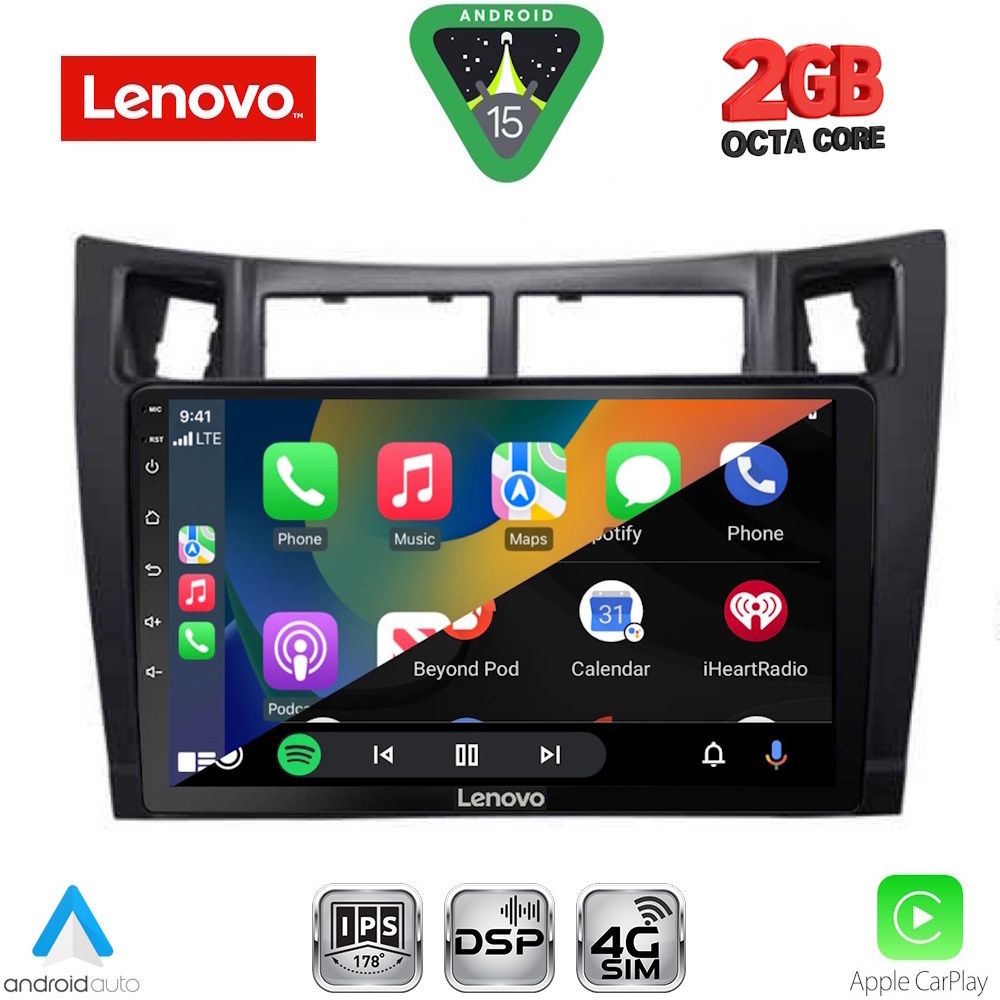 LENOVO LVF 5736BL_CPA (9inc) MULTIMEDIA TABLET for TOYOTA YARIS mod. 2006-2011 (BLACK) LENOVO LVF 5736BL_CPA (9inc) MULTIMEDIA TABLET for TOYOTA YARIS mod. 2006-2011 (BLACK)