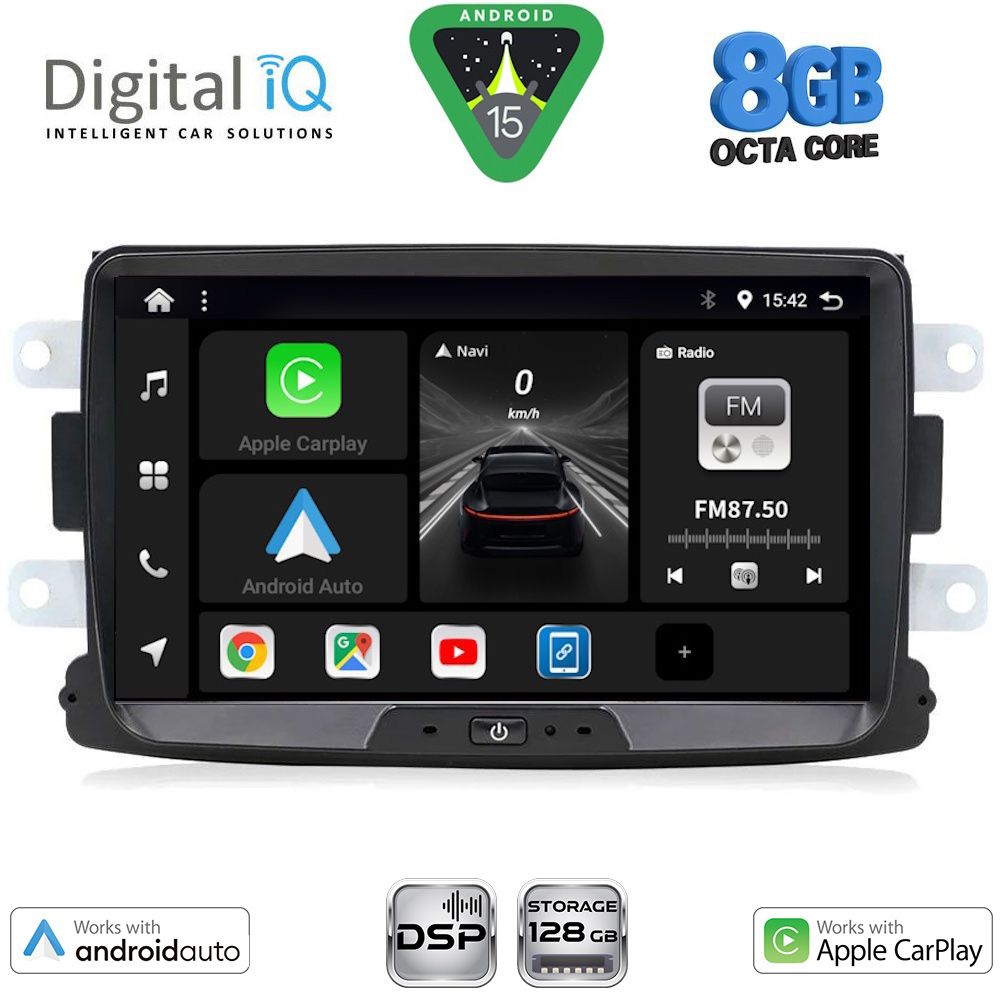 DIGITAL IQ BXF 733_CPAA (8" DECK) MULTIMEDIA SYSTEM for DACIA mod. 2012-2019 - RENAULT CAPTURE mod. 2013-2021 DIGITAL IQ BXF 733_CPAA (8" DECK) MULTIMEDIA SYSTEM for DACIA mod. 2012-2019 - RENAULT CAPTURE mod. 2013-2021