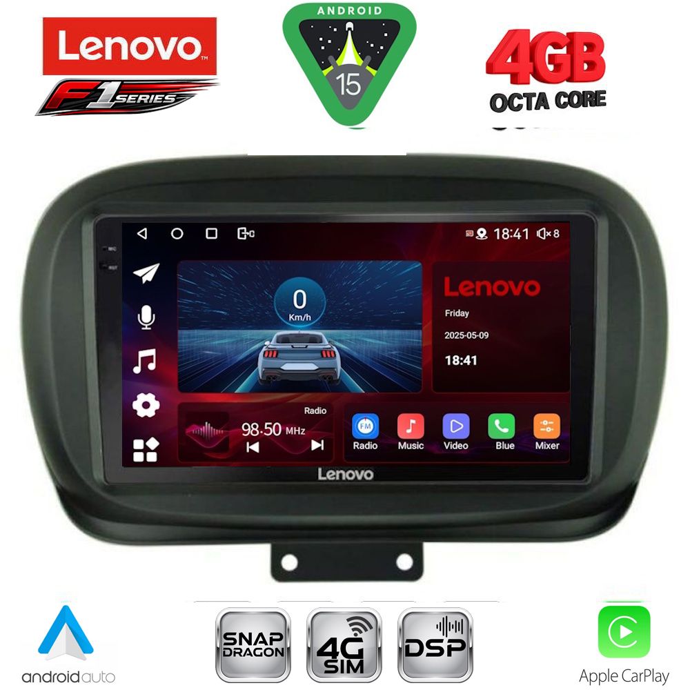 LENOVO SSQ 9134_CPA (9inc) MULTIMEDIA TABLET for FIAT 500Χ mod. 2014-2024 LENOVO SSQ 9134_CPA (9inc) MULTIMEDIA TABLET for FIAT 500Χ mod. 2014-2024