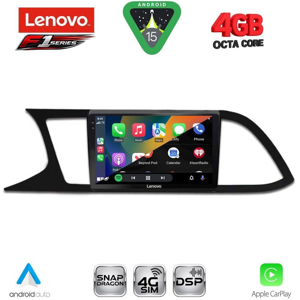LENOVO SSQ 9575_CPA (9inc) MULTIMEDIA TABLET for SEAT LEON mod. 2012-2021 LENOVO SSQ 9575_CPA (9inc) MULTIMEDIA TABLET for SEAT LEON mod. 2012-2021