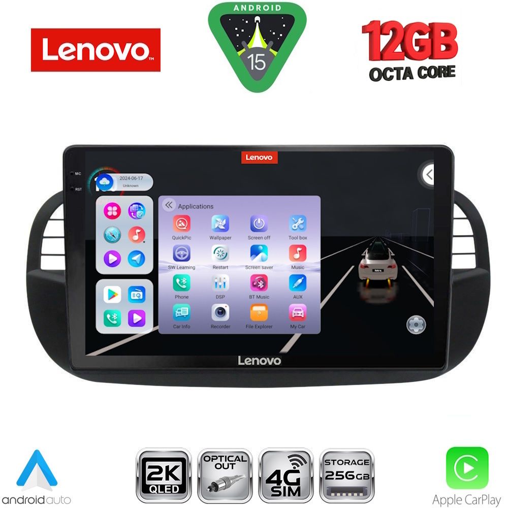 LENOVO SSZ 12130BL_CPA (9inc) MULTIMEDIA TABLET for FIAT 500 mod. 2007-2015 (BLACK) LENOVO SSZ 12130BL_CPA (9inc) MULTIMEDIA TABLET for FIAT 500 mod. 2007-2015 (BLACK)