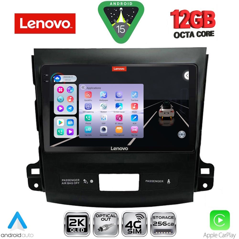 LENOVO SSZ 12442_CPA (9inc) MULTIMEDIA TABLET for CITROEN C-CROSSER | MITSUBISHI OUTLANDER | PEUGEOT 4007 mod. 2006-2012 LENOVO SSZ 12442_CPA (9inc) MULTIMEDIA TABLET for CITROEN C-CROSSER | MITSUBISHI OUTLANDER | PEUGEOT 4007 mod. 2006-2012