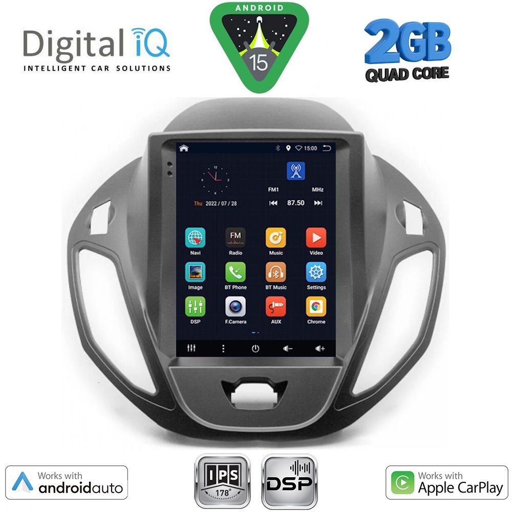 DIGITAL IQ BXC 3880_CPAA TESLA STYLE for FORD TOURNEO COURIER mod. 2014-2024 DIGITAL IQ BXC 3880_CPAA TESLA STYLE for FORD TOURNEO COURIER mod. 2014-2024
